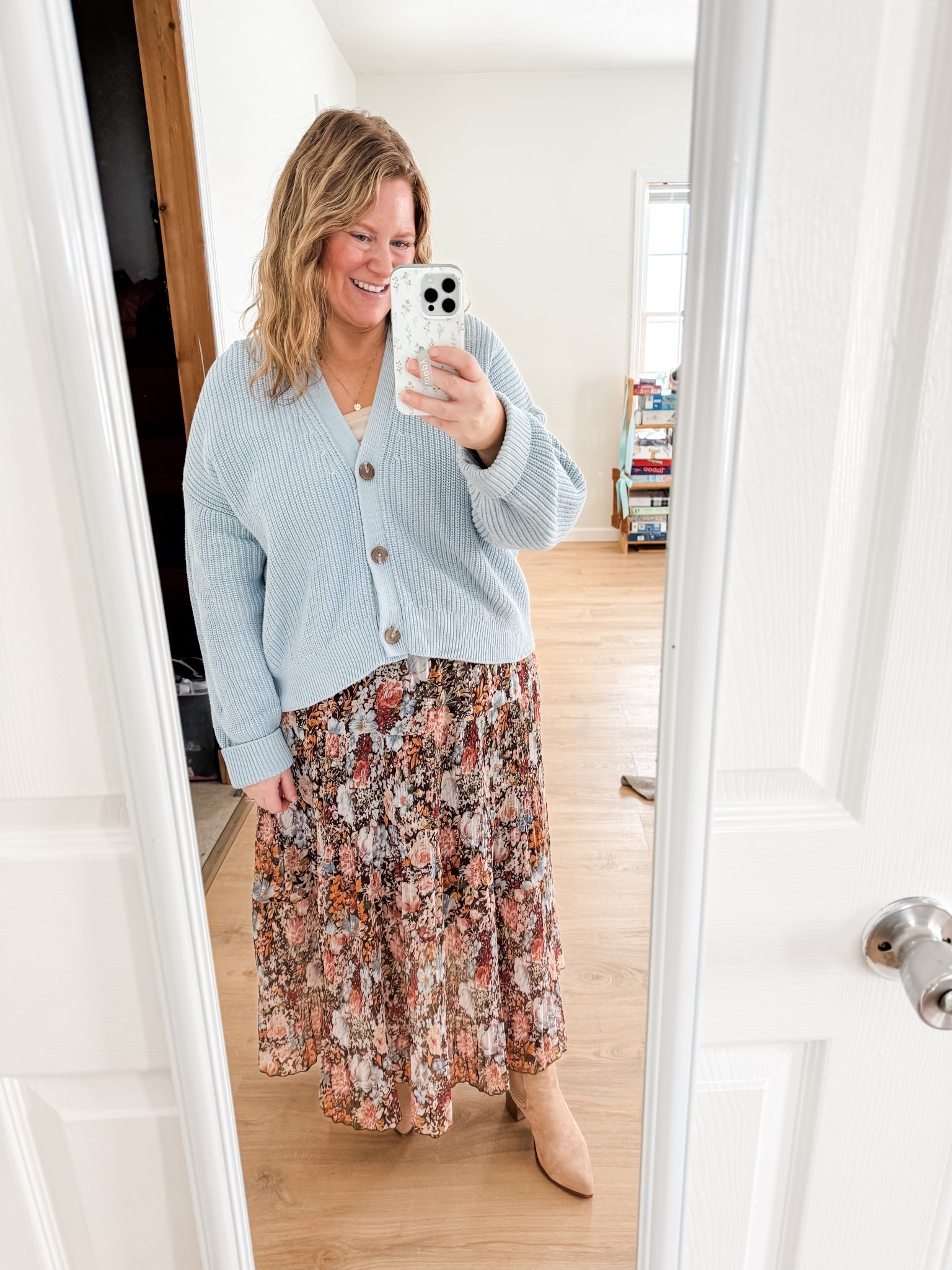 Wearing a large in my cardigan and an XL in my floral maxi skirt  

#LTKSeasonal #LTKMidsize #LTKWorkwear