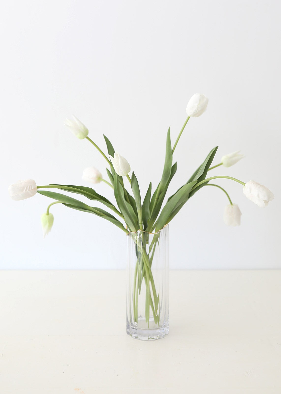Real Touch Flower White Tulips Bundle of 5 - 22" Tall | Afloral (US)