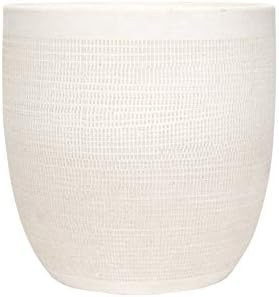 Creative Co-Op Large Matte White Embossed Stoneware Planter | Amazon (US)