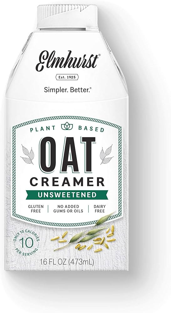 Elmhurst 1925 Unsweetened Oat Creamer, Plant-Based, Vegan, 16 Ounce (Pack of 6) | Amazon (US)