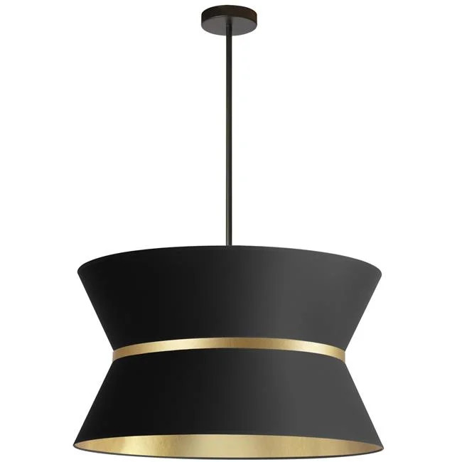 Dainolite CTN-244C-MB-698 4 Light Incandescent Chandelier, Matte Black with Gold Ring Black &... | Walmart (US)