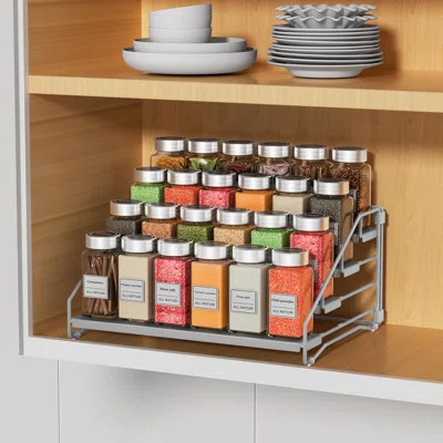 4 Tier Spice Rack Organizer, Spice Organization For Cabinet,Pantry, Countertop,Tiered Spice Rack Easy Visibility,Depth Expandable Seasoning Shelf For | Wayfair North America