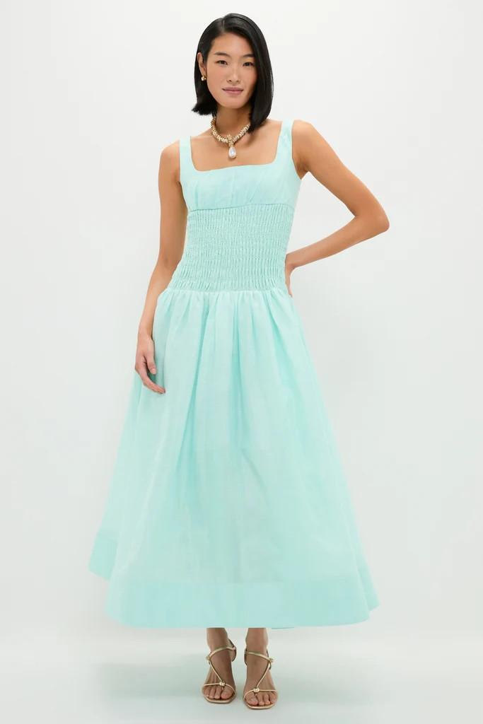 Mint Green Linen Organza Midi Dress | Tuckernuck (US)