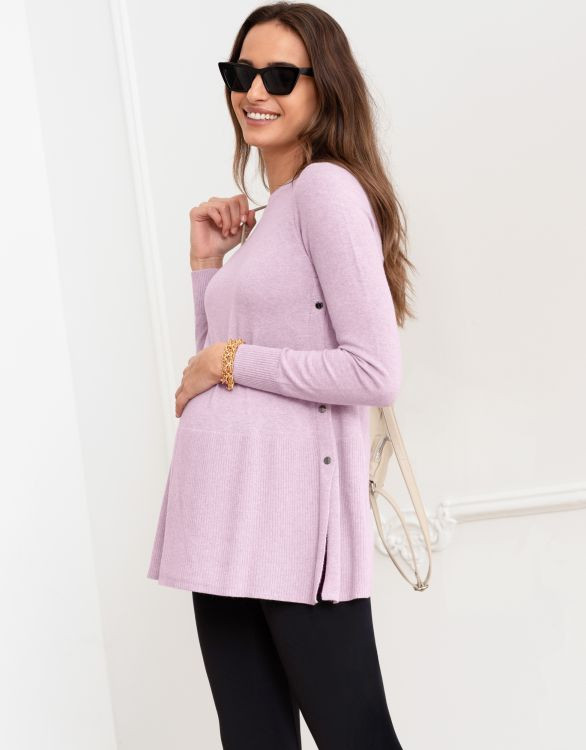 Wool-Cotton Blend Peplum Maternity And Nursing Jumper | Seraphine US