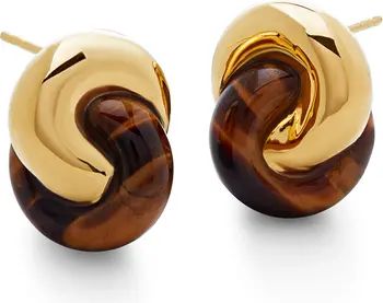 x Kate Young Tiger's Eye Link Stud Earrings | Nordstrom