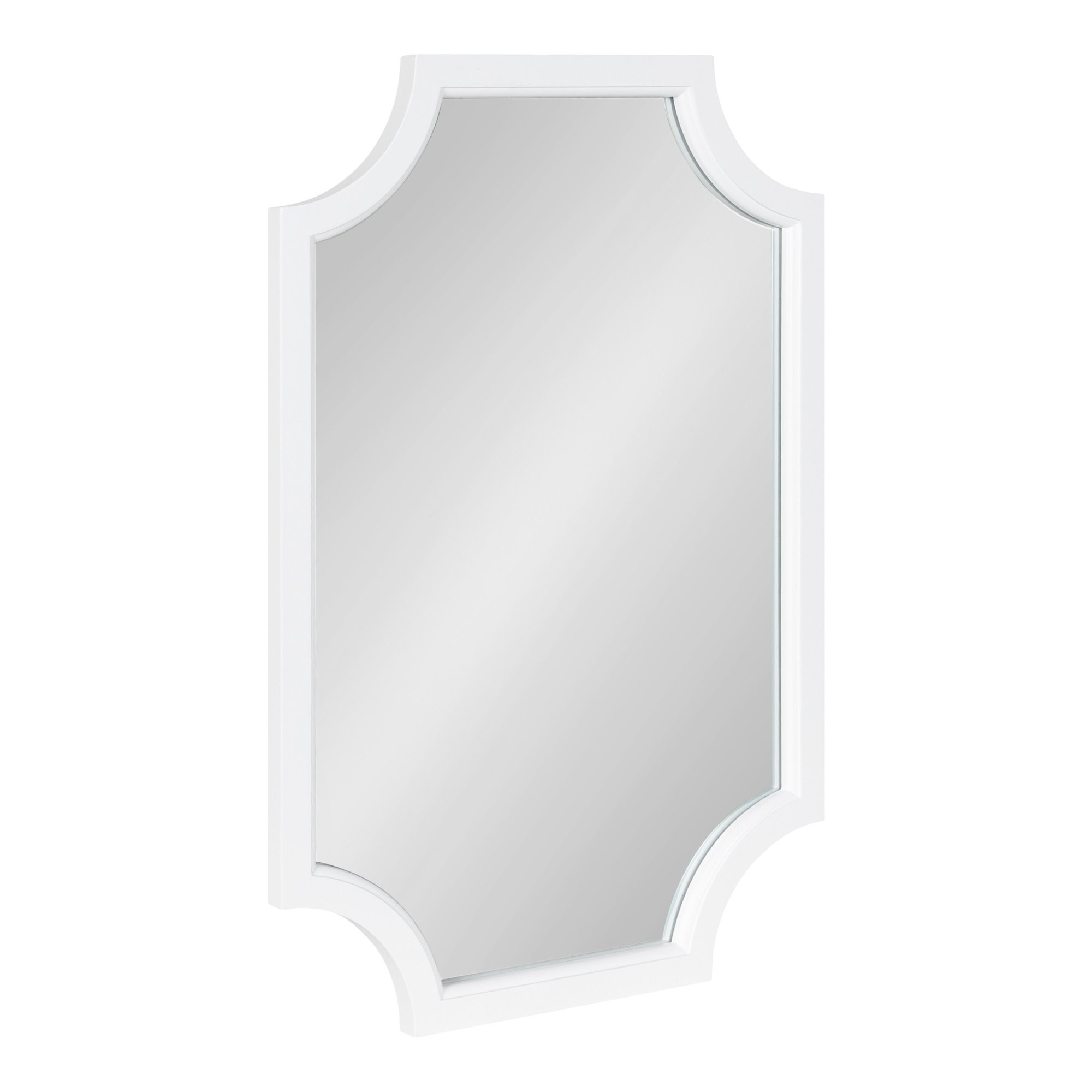 Kate and Laurel Hogan Modern Scallop Wall Mirror, 20 x 30, White, Decorative Glam Wall Decor | Walmart (US)