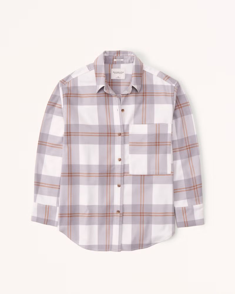 Women's Oversized Flannel Shirt Jacket | Women's New Arrivals | Abercrombie.com | Abercrombie & Fitch (US)