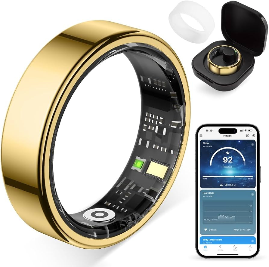 COLMI R02, Smart Ring for Women, AI Health Tracker & 5ATM. (Gold, 9#) | Amazon (US)