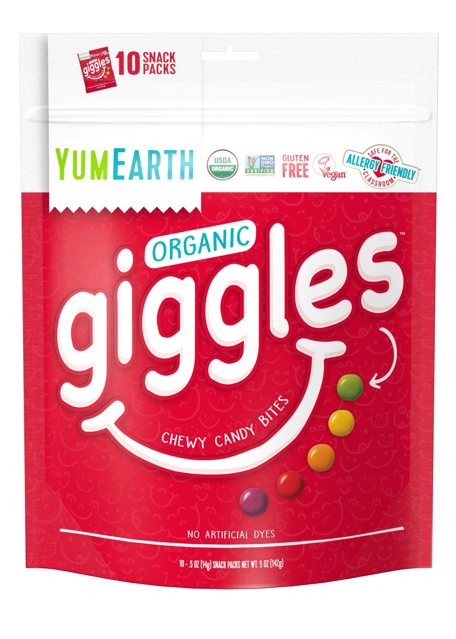 YumEarth Gluten Free, Vegan & Organic Giggles Candy Bites, 2.5 oz, 5 Ct | Walmart (US)