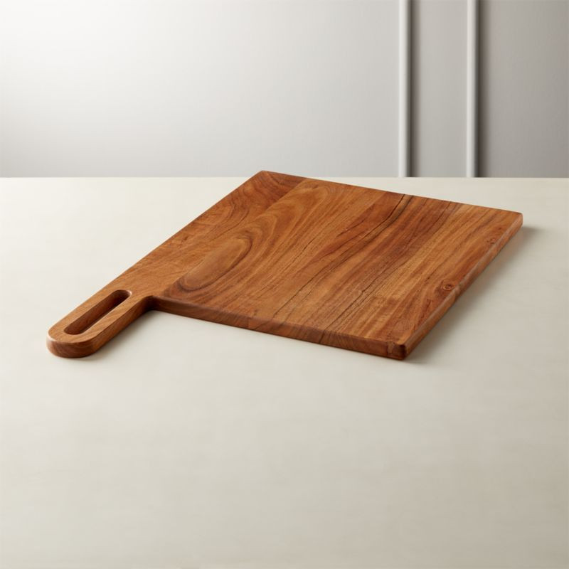 Grip Square Acacia Wood Serving Board | CB2 | CB2