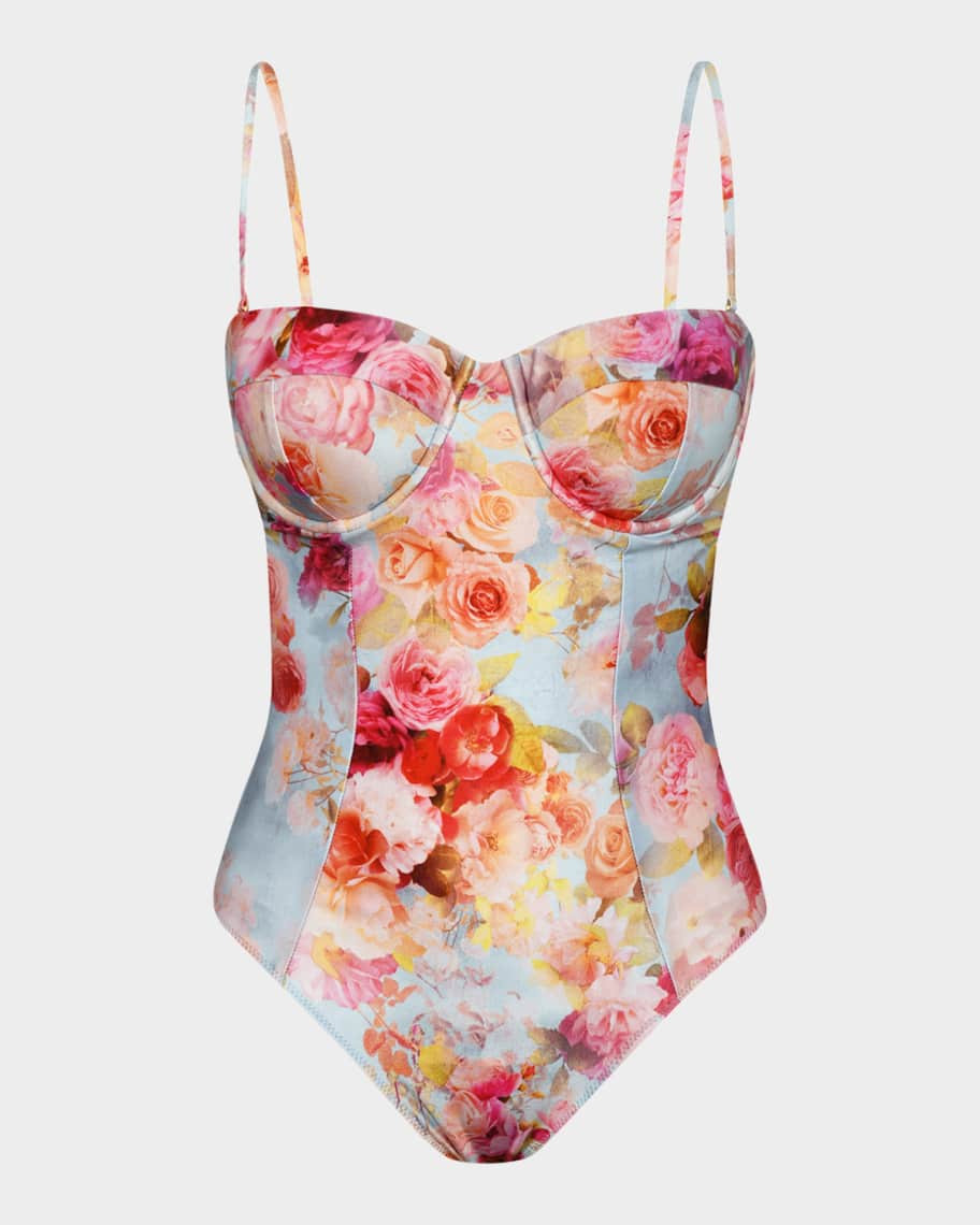 L'Agence Amie Soft Cloud Bandeau One-Piece Swimsuit | Neiman Marcus