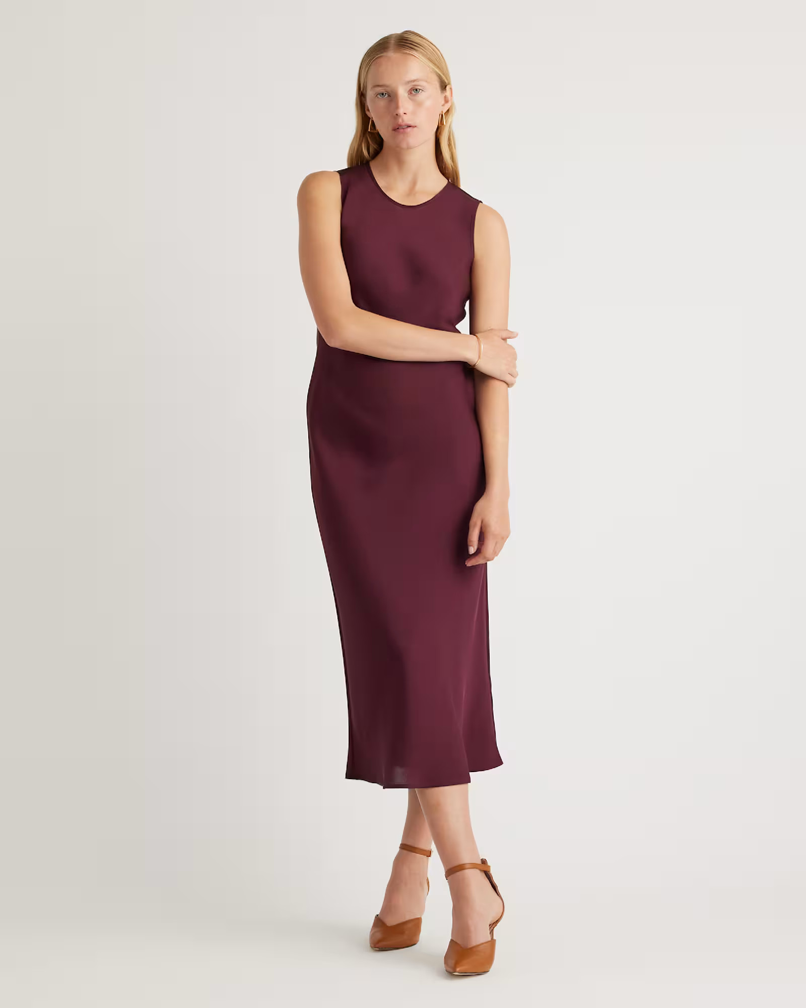 Washable Stretch Silk Tank Midi Dress | Quince