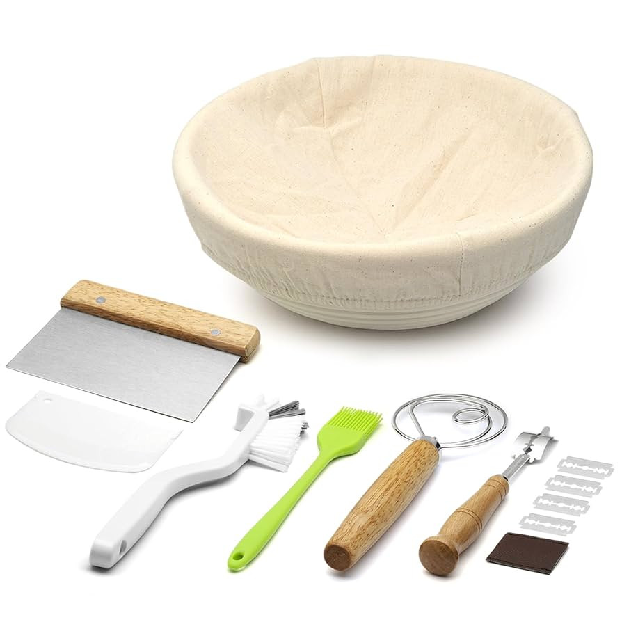 Banneton Bread Proofing Basket, 9 inch Round Sourdough Starter Kit for Baking Fermentation, Bread... | Amazon (US)