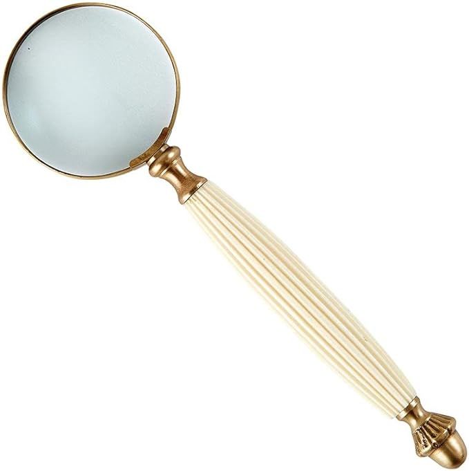 47th & Main Antique Magnifying Glass Home Décor for Table, 9" L x 2" W x 1" H, Ivory/Gold | Amazon (US)