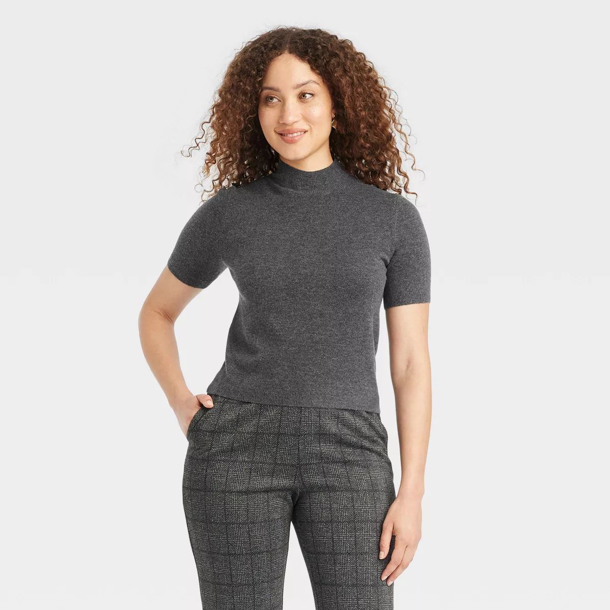 Women's Short Sleeve Mock Turtleneck Pullover Sweater - A New Day™ | Target