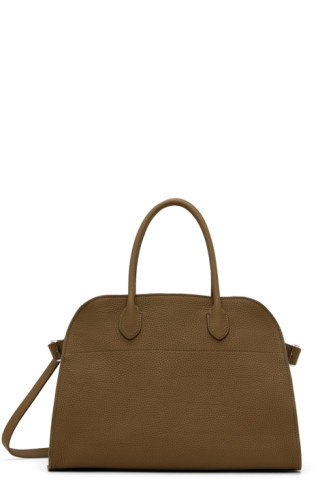 The Row - Taupe Soft Margaux 12 Bag | SSENSE