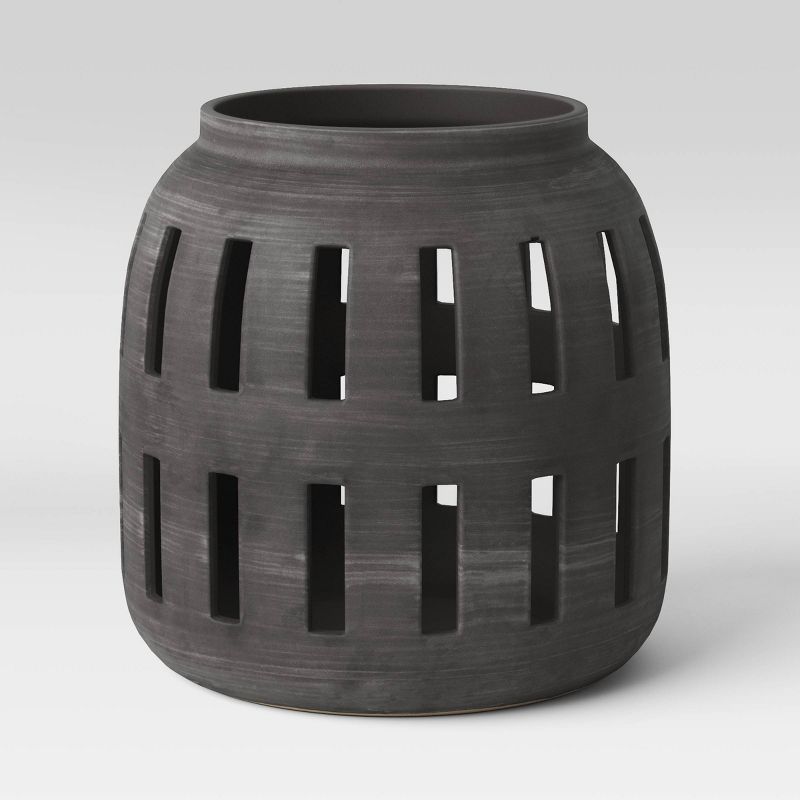 Ceramic Earthenware Cutout Design Outdoor Lantern Black - Opalhouse™ | Target