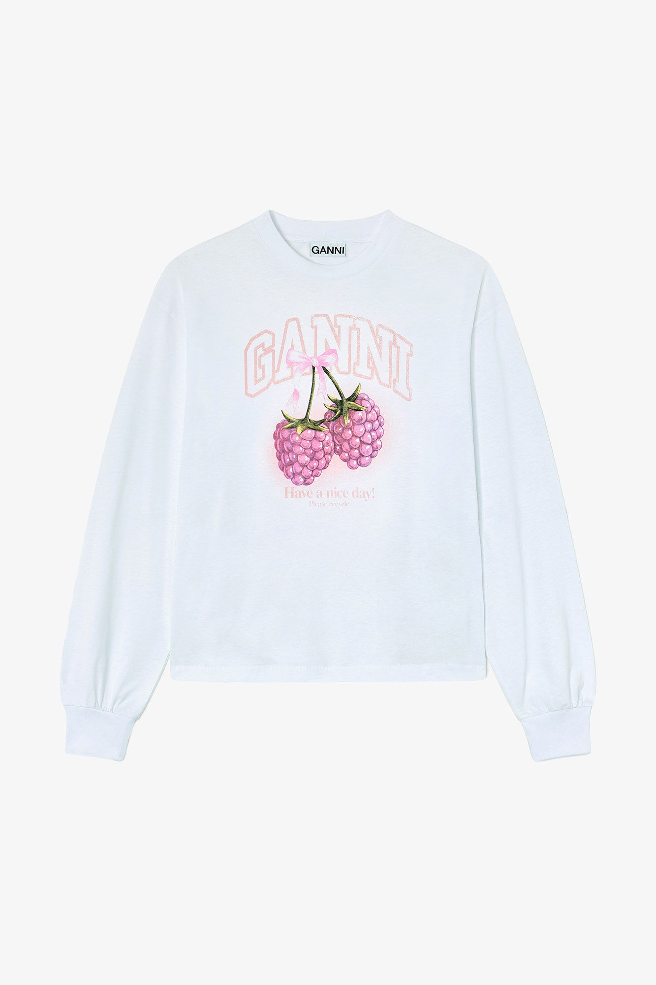 Long-sleeve T-shirt with Raspberries | Ganni