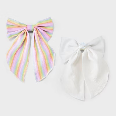 Girls' 2pk Barrette Bow Set - Cat & Jack™️ | Target