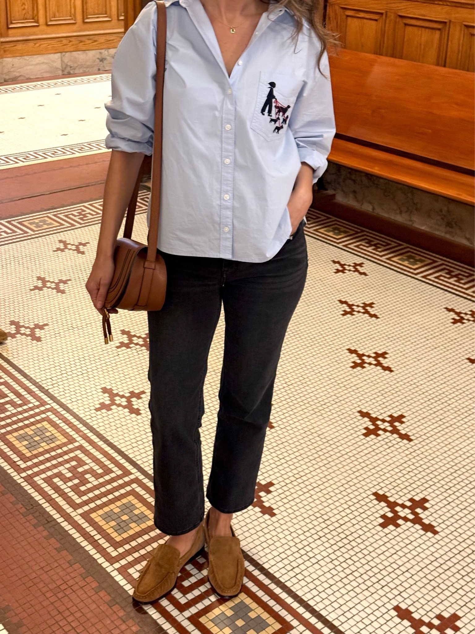 Loafers tts and very comfortable! 
I sized up in jeans 
Size xs in button down - relaxed fit. Looks like it’s sold out but they have a few new stunning arrivals