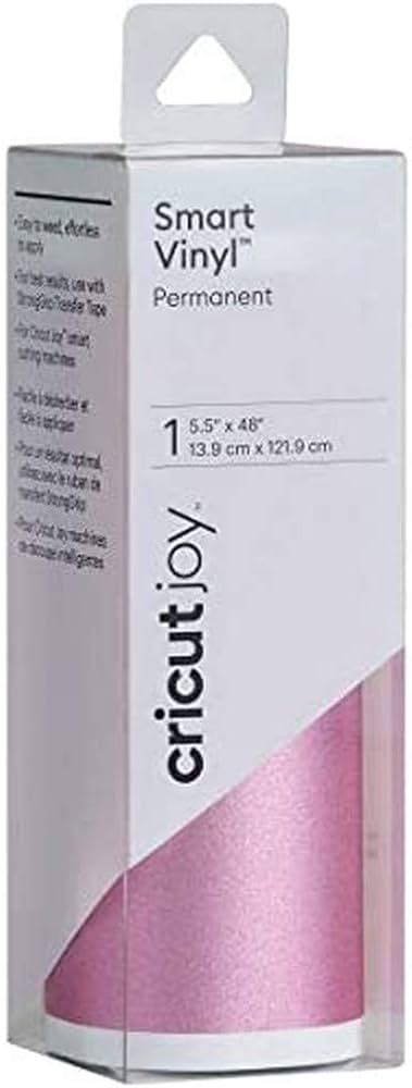 Cricut Joy Smart Vinyl - Permanent Shimmer Adhesive Decal Sheet - Pink | Amazon (US)