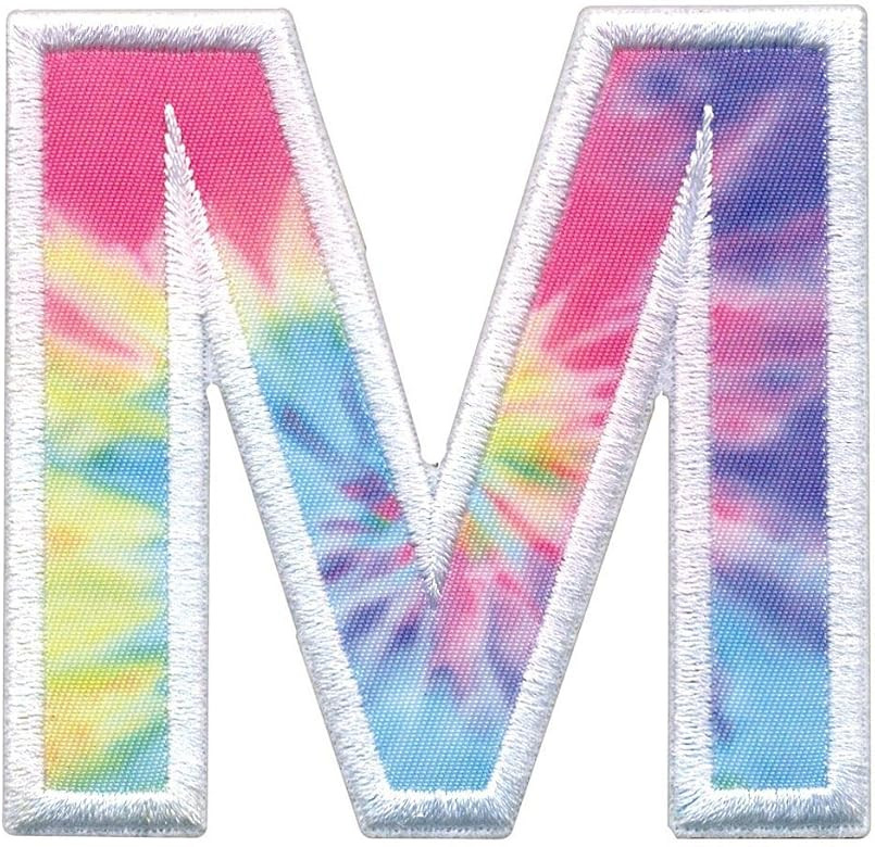 iscream Pastel Tie Dye Embroidered Accent Alphabet Initial 2.5" Adhesive Back Patch | Amazon (US)