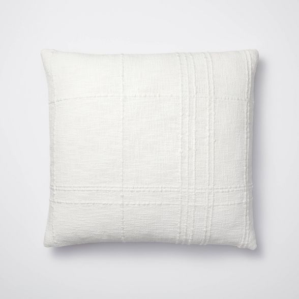 Euro Texture Tonal Plaid Decorative Throw Pillow Off White - Threshold™ designed with Studio Mc... | Target
