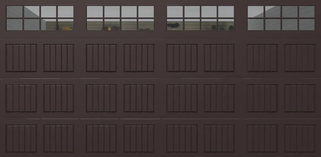 Wayne Dalton Classic Steel Model 8500 16-ft x 8-ft 16.22 R-Value Insulated Brown Double Garage Door with Windows one_size | 8500SNMABRSTCKIII168 | Lowe's