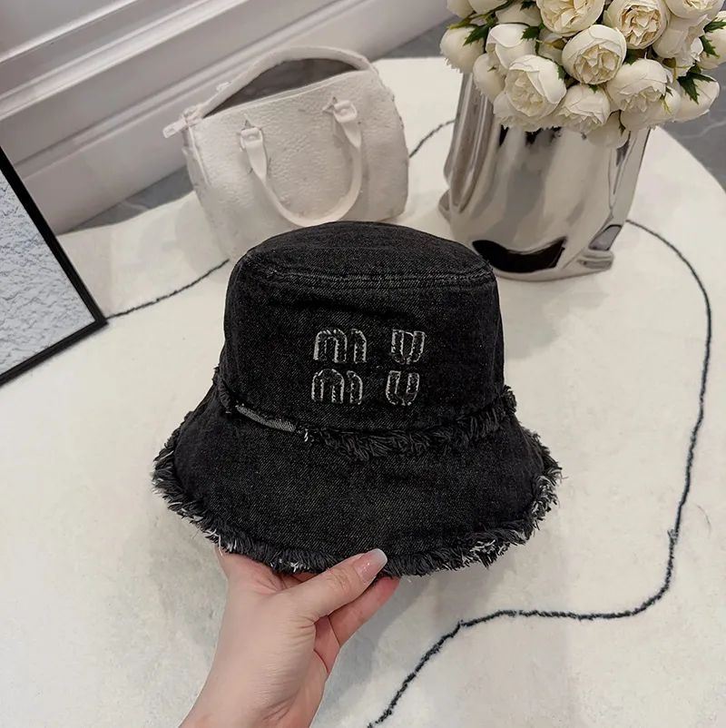 Unisex Denim Bucket Hat with Embroidered Letters - Casual Sun Protection for Men and Women | DHGate