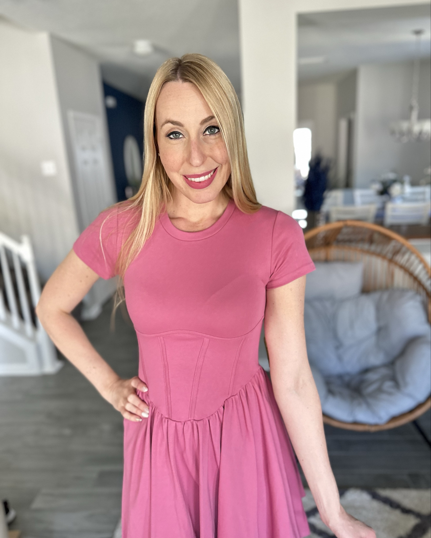 Fun and playful rose pink dress 
💗 fitted top with a little stretch 
💗 fits true to size 
💗 wearing size smalll

#LTKfindsunder50 #LTKstyletip #LTKshoecrush