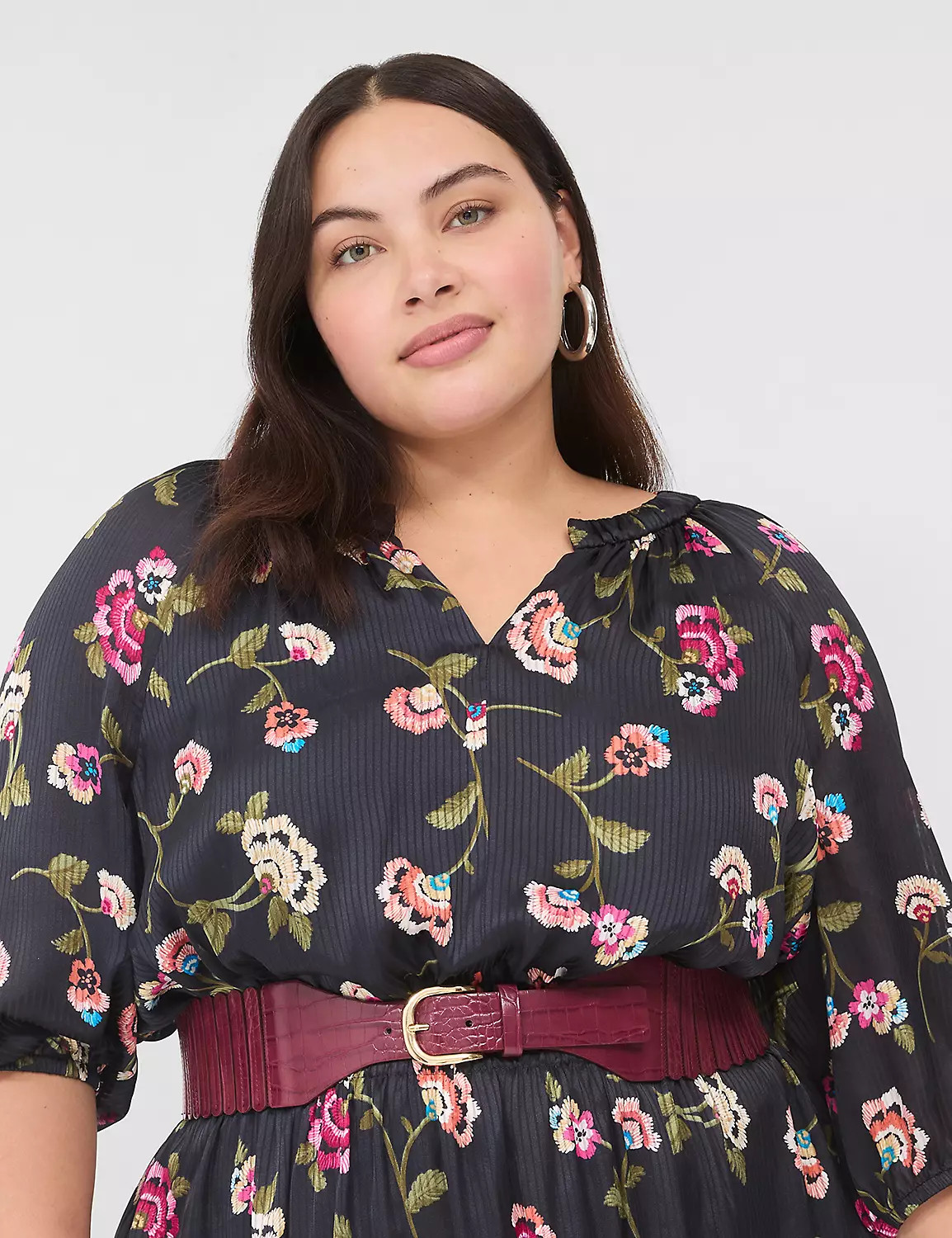 Faux-Leather Stretch Accordion Waist Belt | LaneBryant | Lane Bryant (US)