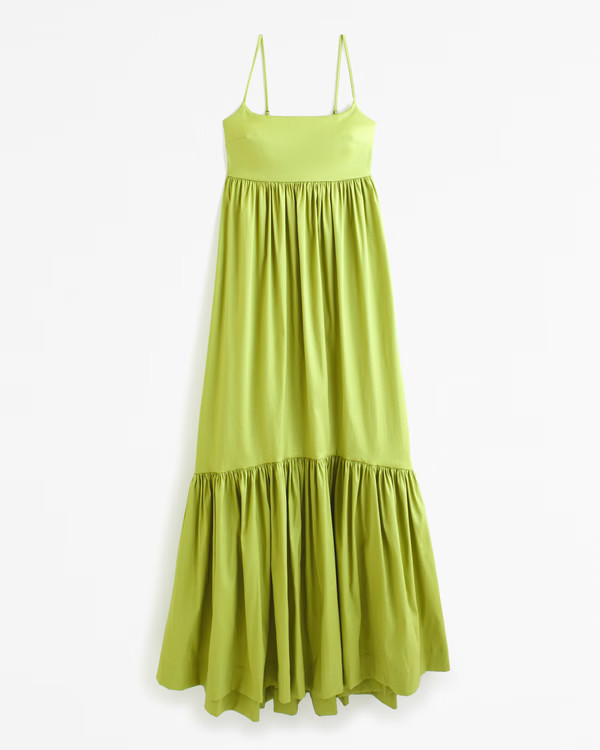 Women's Drama Bow-Back Taffeta Maxi Dress | Women's Dresses & Jumpsuits | Abercrombie.com | Abercrombie & Fitch (US)