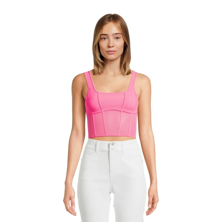No Boundaries Juniors Mesh Square Neck Bustier | Walmart (US)