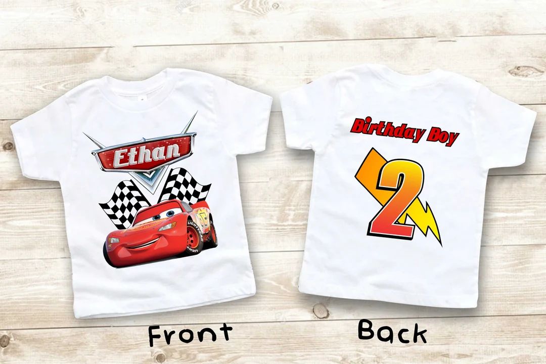 Cars Inspired Birthday T Shirt, Cars Lightning Mcqueen theme Party, cars Personalized shirt kids,... | Etsy (US)