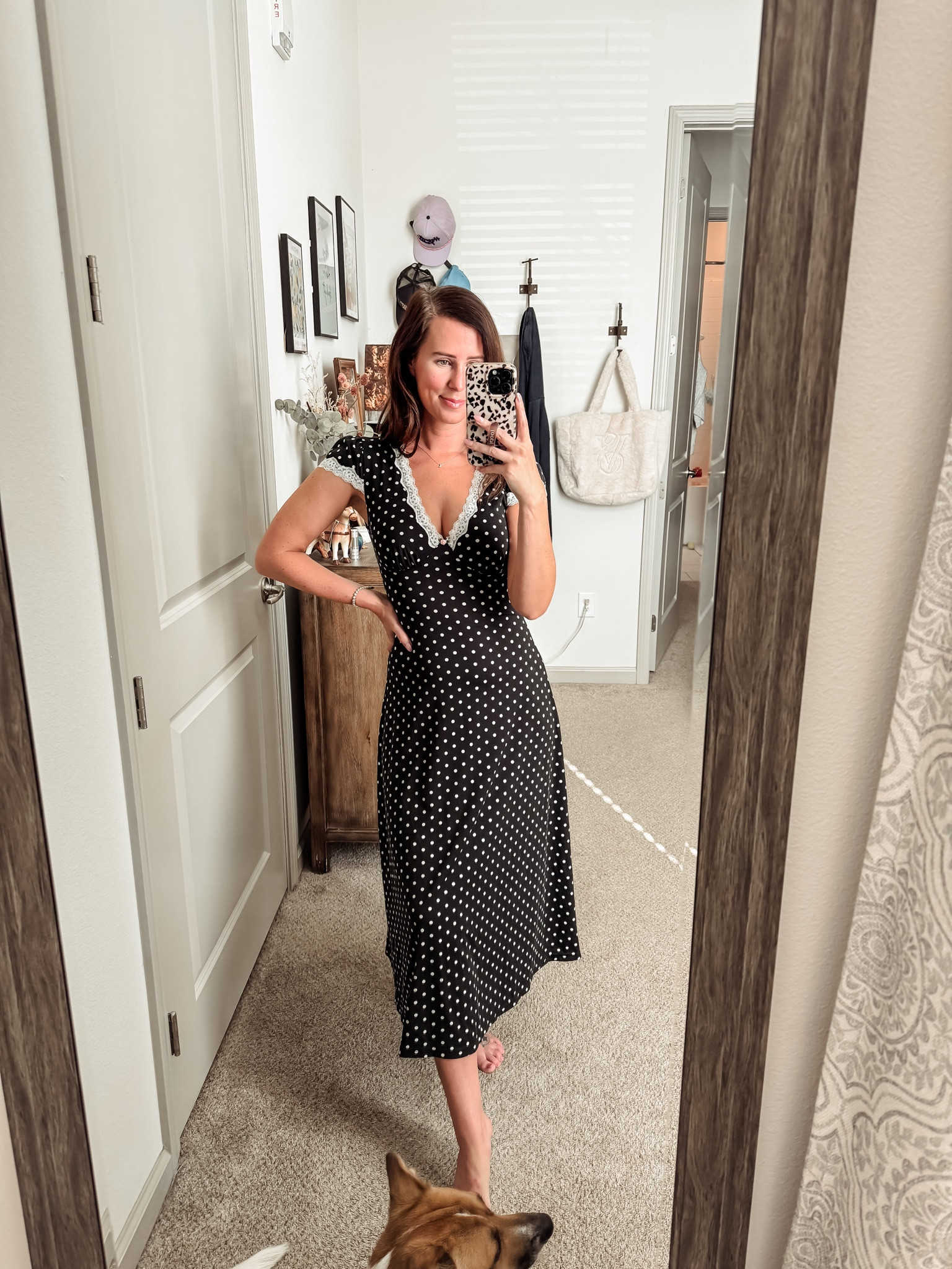 Wearing a size small - true to size 
•
Polka dot dress // Amazon finds // under $50 // trendy dress // fall // pre-fall // what to buy on Amazon // date night // girls night 

#LTKWorkwear #LTKFindsUnder50 #LTKStyleTip