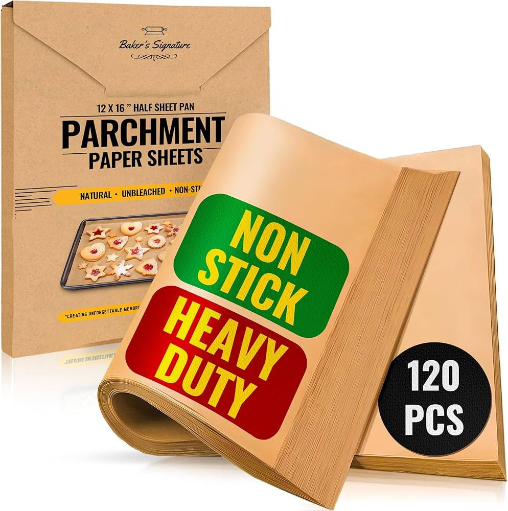 Parchment Paper Sheets for Baking, 12x16 In 120 Pcs by Baker's Signature | Precut Non-Stick & Unb... | Amazon (US)