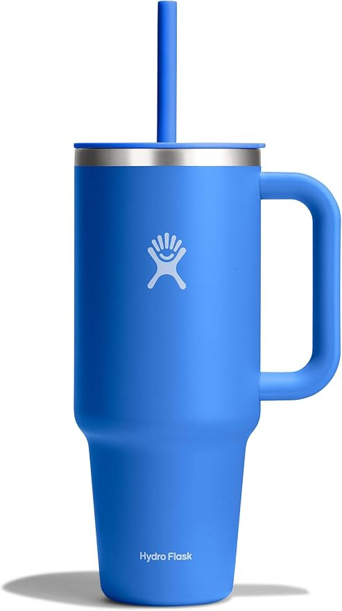 Hydro Flask Travel Tumbler with Handle, Lid and Straw - Insulated Stainless Steel in 40 Oz Cascad... | Amazon (US)