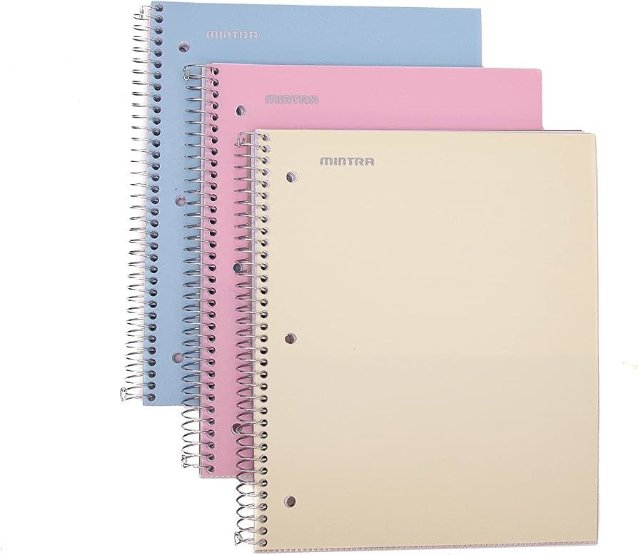 Mintra Office Durable Spiral Notebooks, 1 Subject, (Spring Pink, Sun Yellow, Arctic Ice, College ... | Amazon (US)