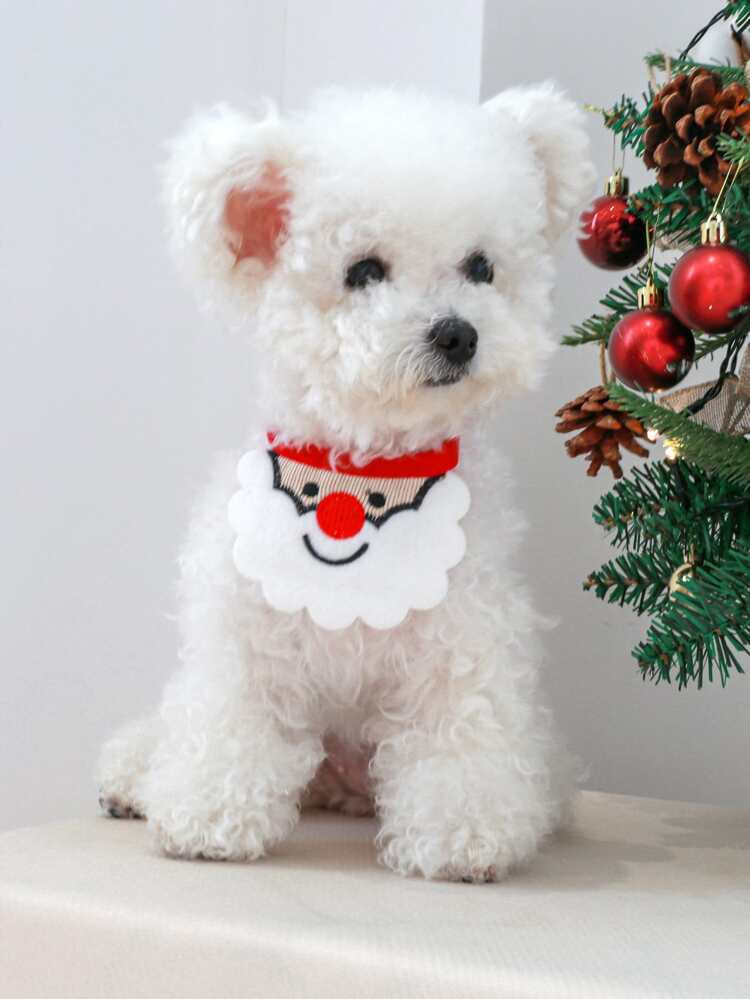 Christmas Santa Print Pet Bib | SHEIN