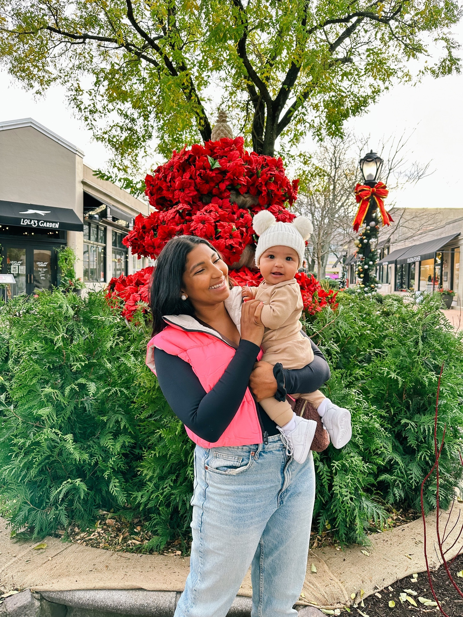 Holiday shopping with my baby girl in Suburban Square! 

Actual vest is from Fashion Nova “This is my good side reversible vest”

Baby beanie is from Primark

#LTKfamily #LTKHoliday #LTKbaby
