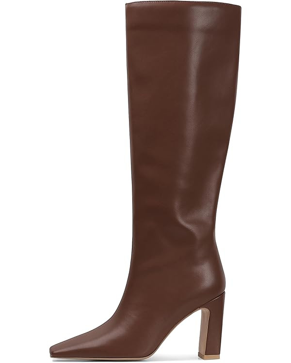 Lovee Cosee Knee High Boots for Women Square Toe Chunky Heeled Boots with Side Zipper Fashion Dre... | Amazon (US)