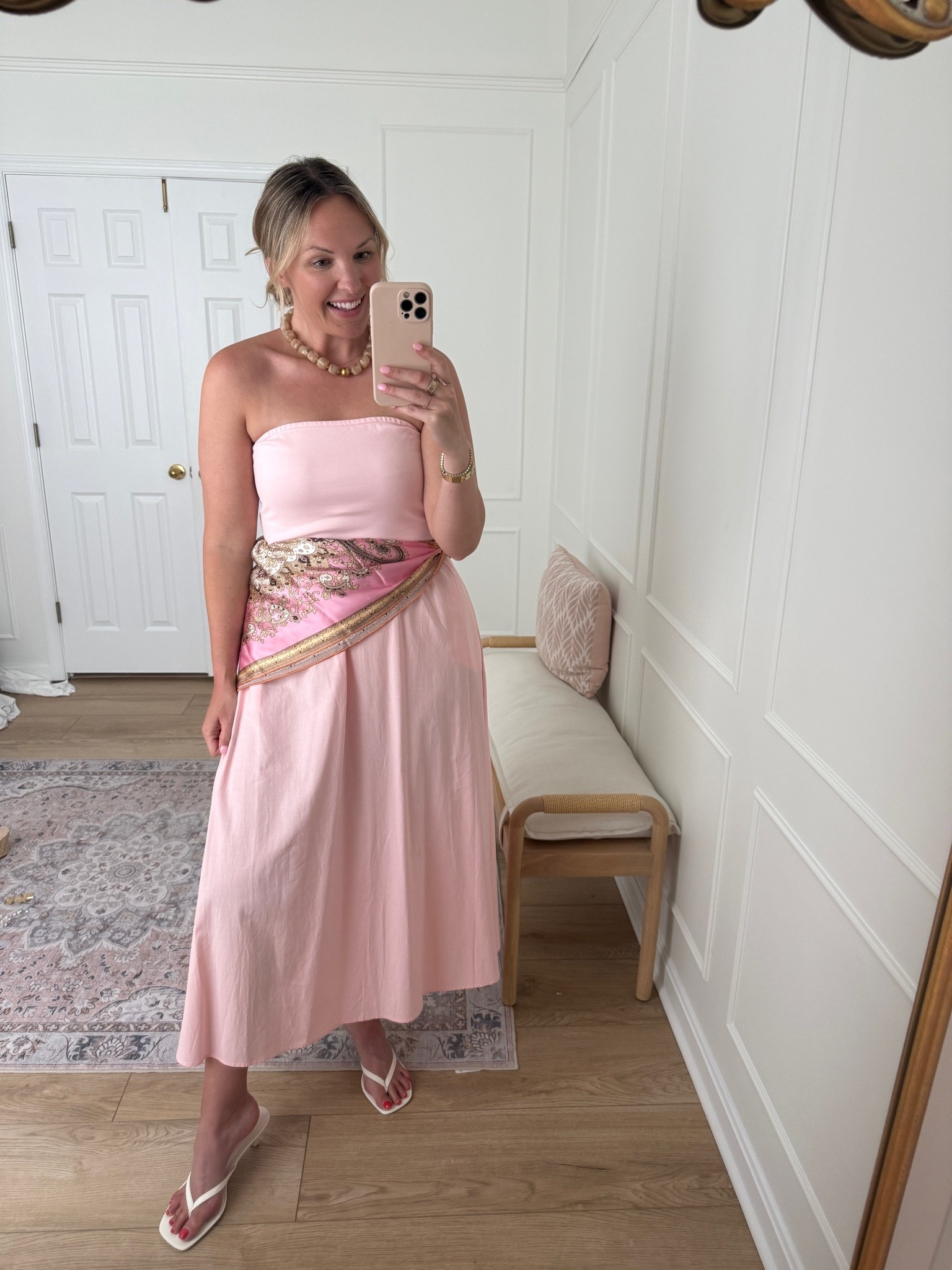 Loving the scarf trend! I wear a med in the dress!