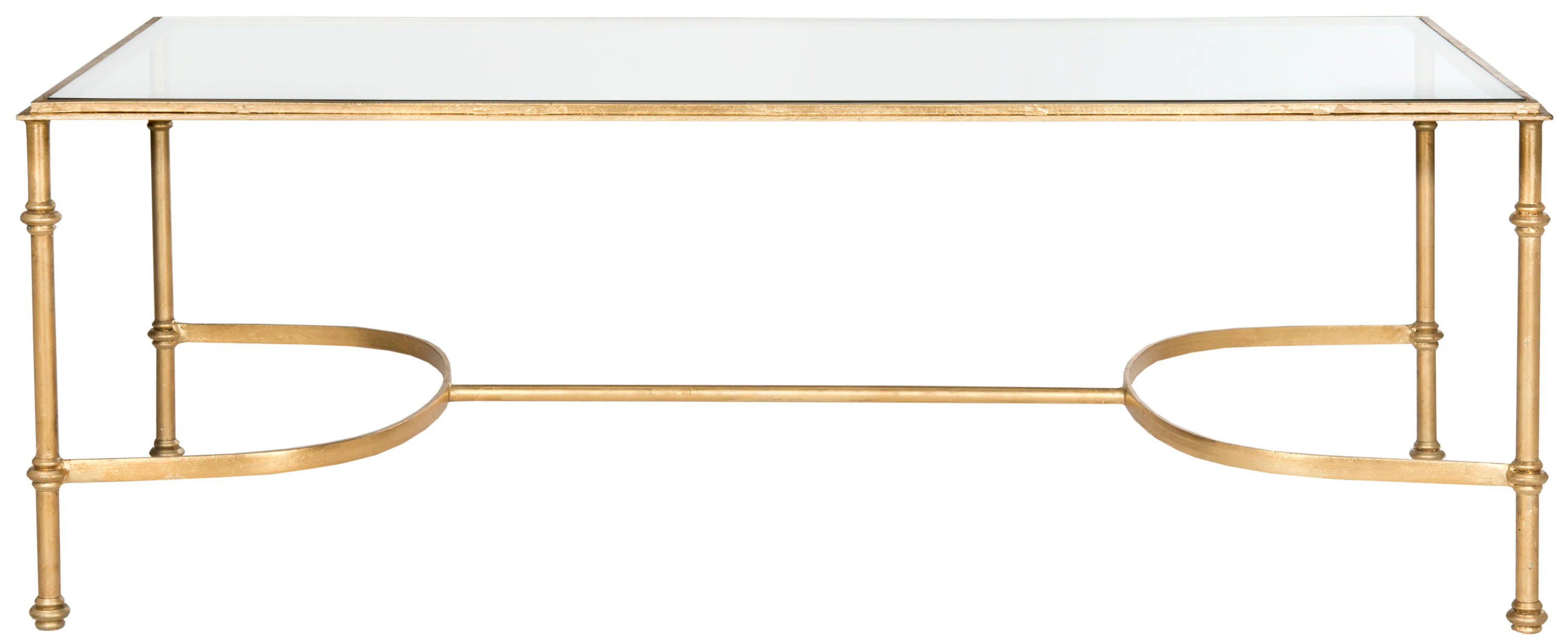 Safavieh Lucille Glass Modern Coffee Table in Gold | FOX2549A | Lowe's