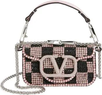 Valentino Garavani Mini Crystal Logo Beaded Leather Shoulder Bag | Nordstrom | Nordstrom