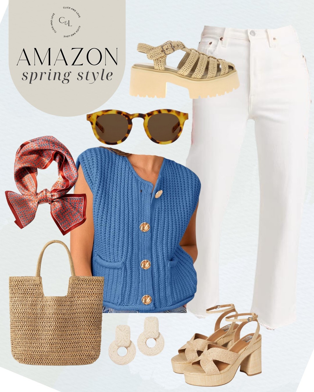 Spring style with Amazon! I love this sleeveless sweater top that can easily be worn with jeans, shorts or even layered with a long sleeve tee! Fun for a lunch date, work, errands and more 🌸

Amazon fashion, Amazon finds, Amazon must haves, fashion finds, spring fashion, budget friendly fashion, home finds, tote, handbag, purse, work bag, designer look for less, sunglasses, jewelry, straw bag, work purse, sunglasses, raffia platforms, neutral platform, drop earrings, neck scarf, silk scarf, neutral shoes, fisherman sandal, sandals, raffia earrings, affordable finds, white denim, cream jeans #amazonfashion

#LTKStyleTip #LTKTravel #LTKFindsUnder50