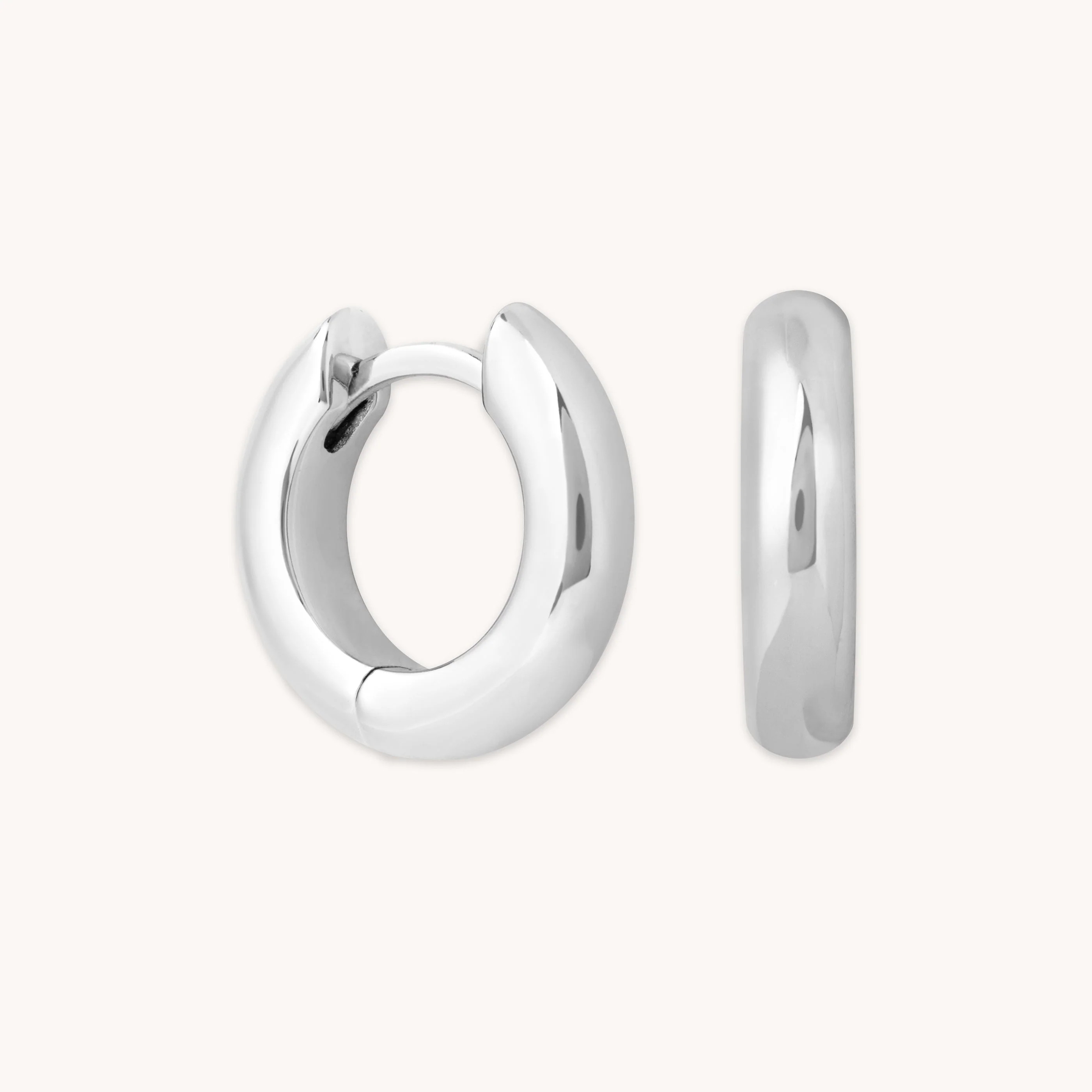 Bold Small Hoops in Silver | Astrid & Miyu UK