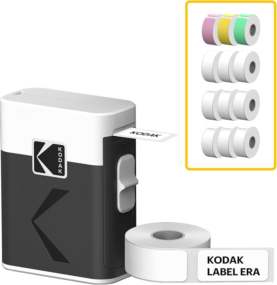 KODAK Label ERA M50 Label Maker Machine Bundle, White (1 Roll Sticker Label + 12 Rolls Set) | Amazon (US)