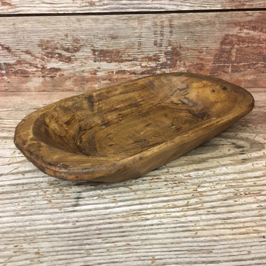 Primitive Small Carved Wooden Mini Dough Bowl Rustic 10x6 - Etsy | Etsy (US)