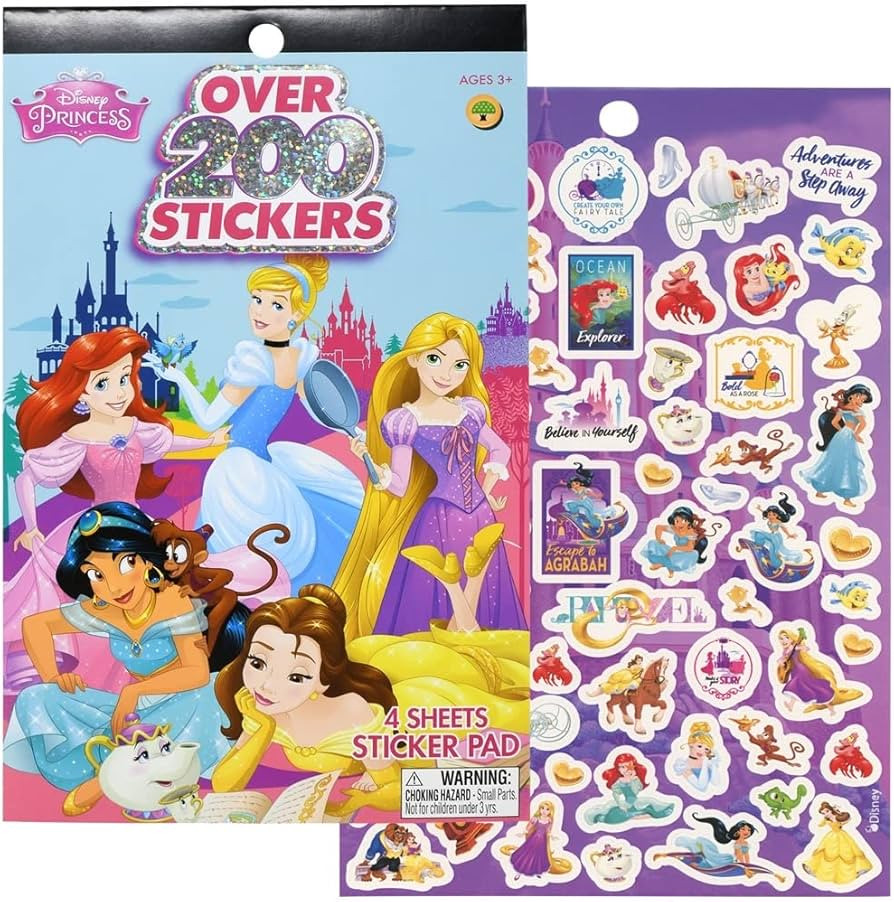 UPD Disney Princess Sticker Pad 200 + Stickers, Multi | Amazon (US)