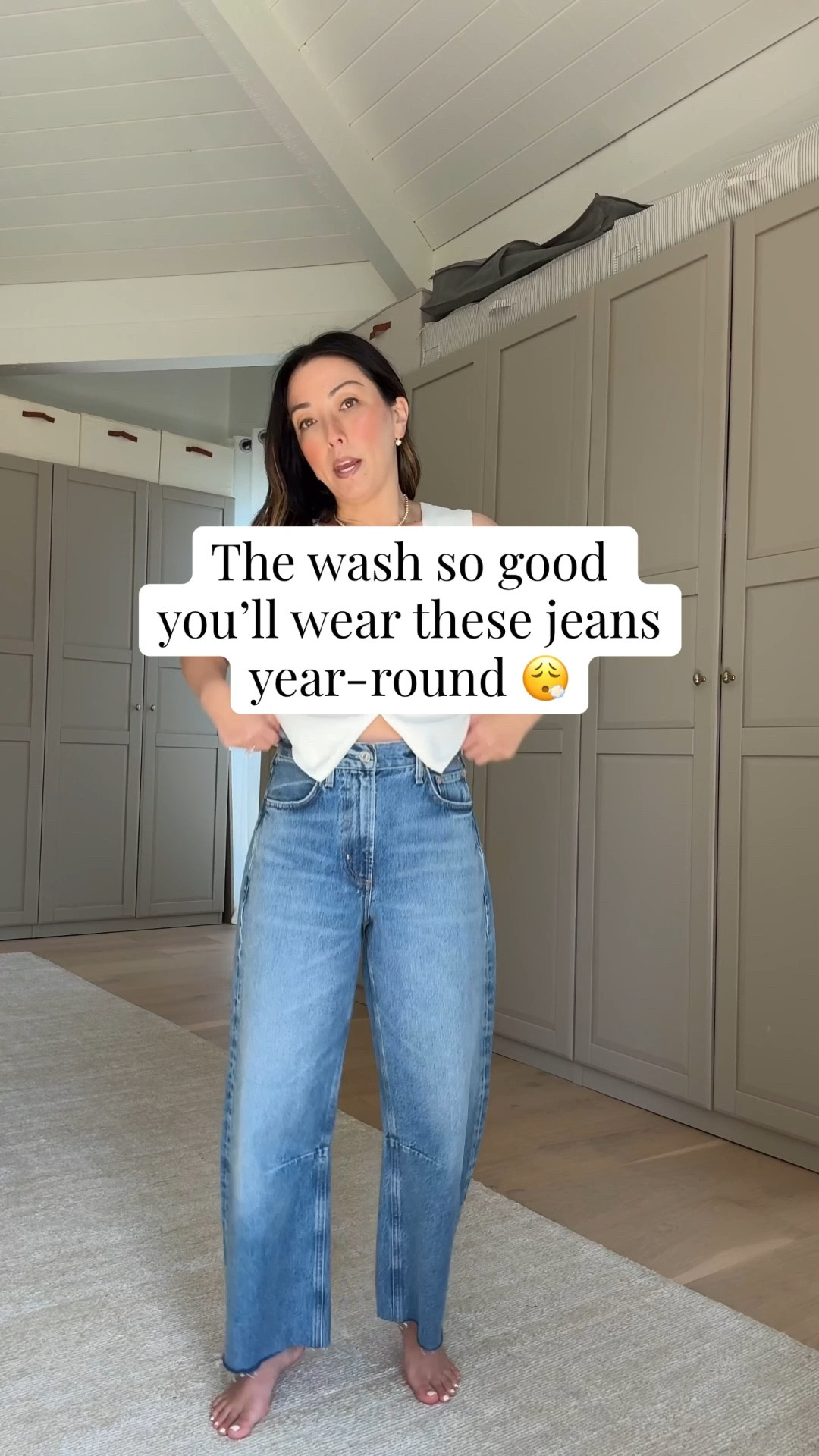 Citizens of Humanity Miro jeans in the regular length - I did have to cut these. This was is perfection, tho. Will take you through the whole year. 

Aritzia top small
Citizens of Humanity Miro jeans 24 - cut hems
Tkees Phoebe sandals 5
J.crew clutch
Celine sunglasses 
Electric Picks earrings
Electric Picks  bezel necklace 

#LTKmomlife #LTKPetite #LTKgrwm